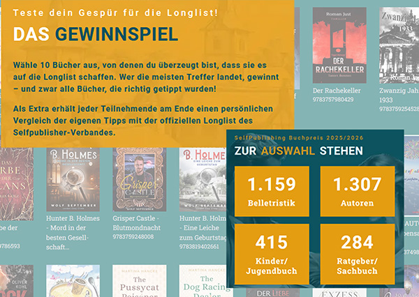 You are currently viewing Schaffen es deine Favoriten auf die Longlist des Selfpublishing-Buchpreises 2025/26? Tippe jetzt und gewinne!